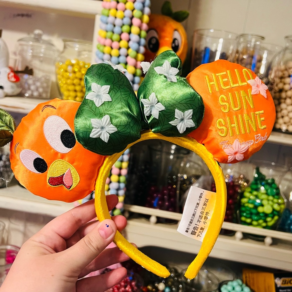 Disney Minnie Mouse Ears Headband Orange Bird Theme